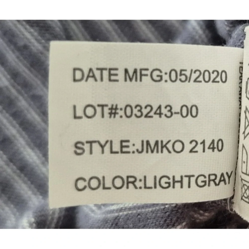 Johnnie O Pullover Mens Medium Light‎ Gray Striped JMKO 2140 Hangin Out Sweater - Picture 6 of 10